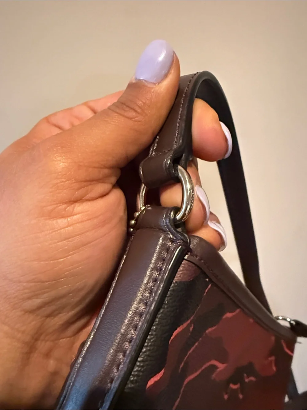 Coach Red & Black Camo Crossbody Bag